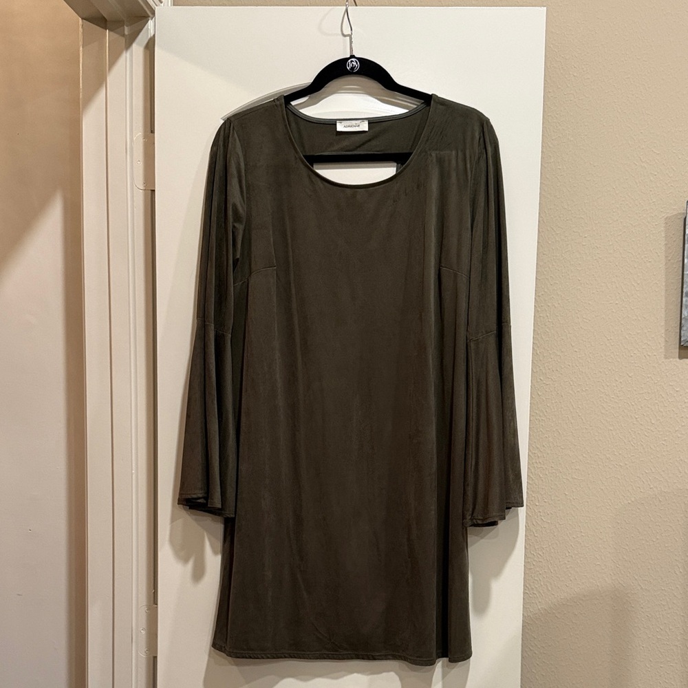 Olive Green Suede Dress